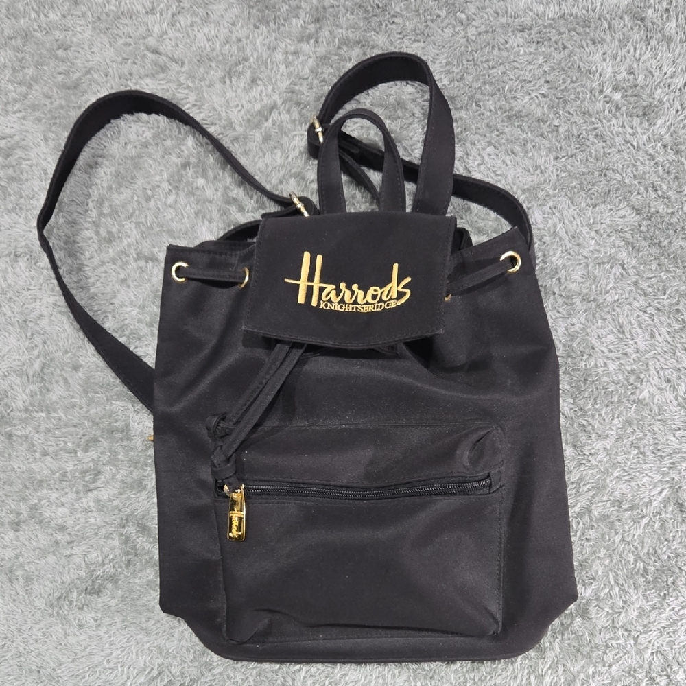 Harrods Black and Gold Backpack
